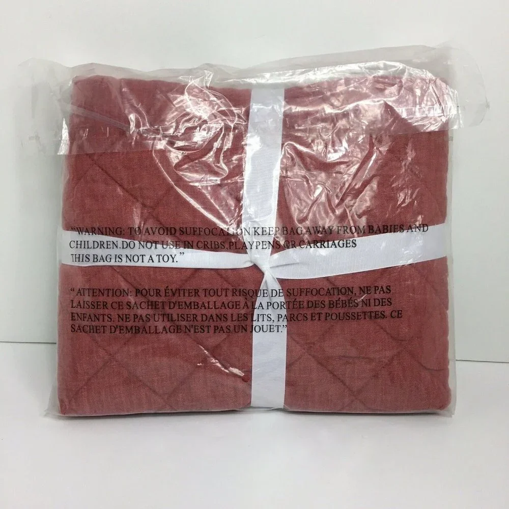 Pottery Barn Belgian Flax Linen Diamond Euro Sham In Brick Foundations 26" X 26" - Picture 11 of 12
